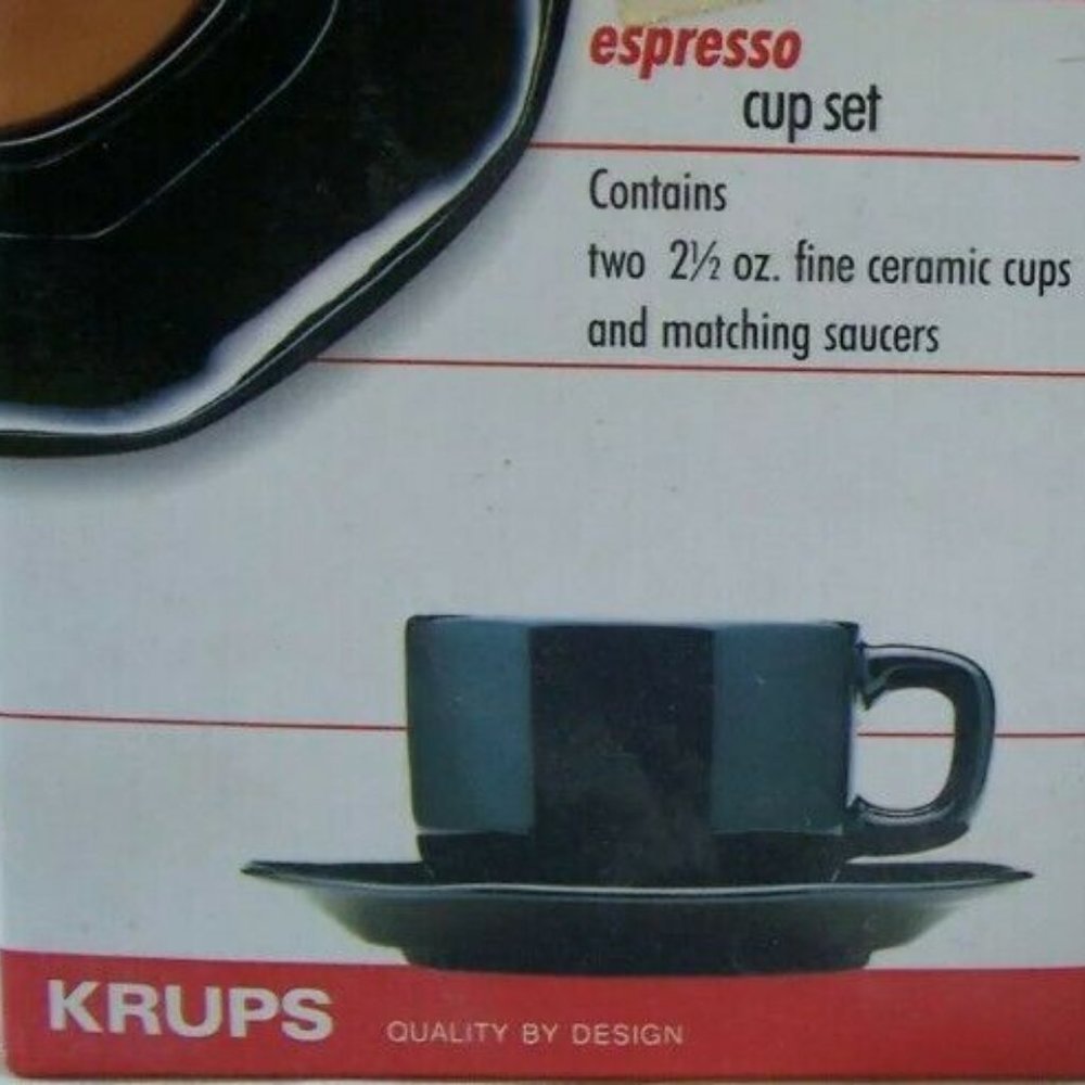 Krups Espresso  2 1/2 Ounce Cup And Saucer Set